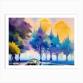 Car In The Park Art Print