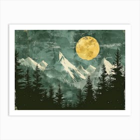 Landscape Retro Illustration 2 Art Print