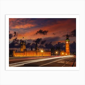 Nightly View From London Westminster Art Print