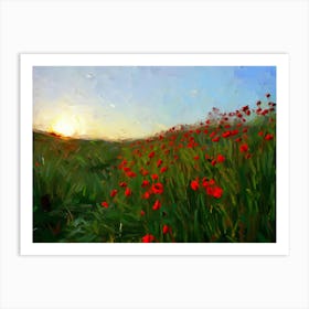 Poppies At Sunset Art Print