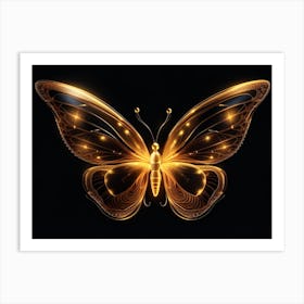 Golden Butterfly 13 Art Print