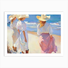 Three Women On The Beach Poster