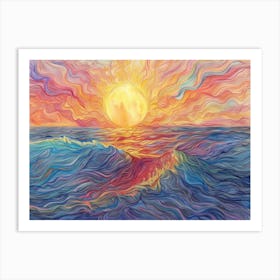 Sunset Over The Ocean 64 Art Print