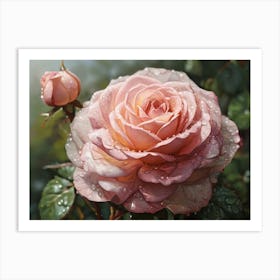 Pink Rose paintings art print Art Print