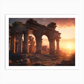 Ruins At Sunset Art Print