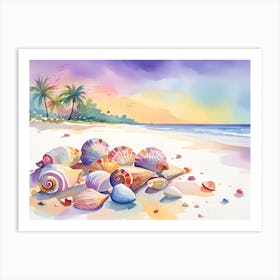 Seashells On The Beach 1 Art Print