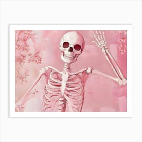 Skeleton In Pink 1 Art Print