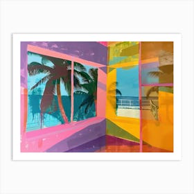 Miami From The Window View Painting 4 Art Print