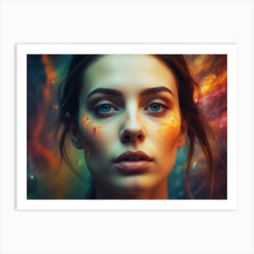 Portrait Of A Woman In Space Art Print