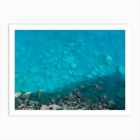 Turquoise sea and rocks Art Print