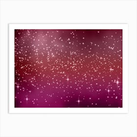 Pink Rose Tone Shining Star Background Art Print