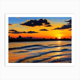 Sunset At The Beach 94 Art Print