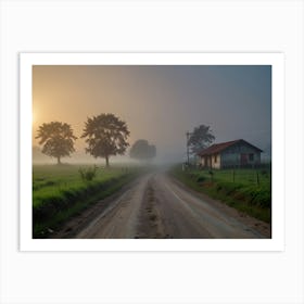 Sunrise On A Dirt Road Art Print