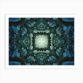 Blue Mosaic Cosmic Pattern 3 Art Print