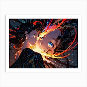 Anime Girl In Space Art Print