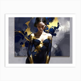 Blue And Gold Art Print