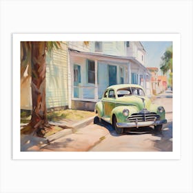 Old Car On The Street Art Print