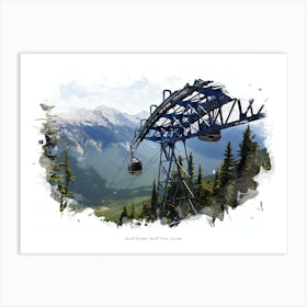 Banff Gondola, Banff Town, Canada Art Print