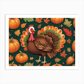 Default A Joyfully Festive Thanksgiving Illustration Featuring 1 Art Print