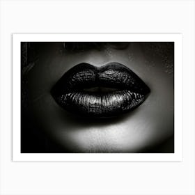 Sealed Black Female Lips Embodying Silence Captured In A High Contrast Portrait Emphasis On The T Art Print