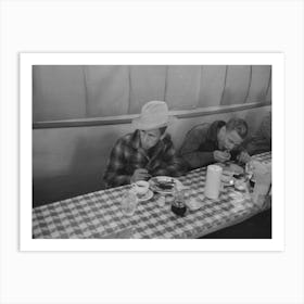 Cowboys Eating Breakfast At Restaurant On The Grounds Of The San Angelo Fat Stock Show, San Angelo, Texas By Art Print