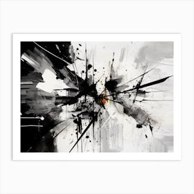 Conflict Abstract Black And White 6 Art Print