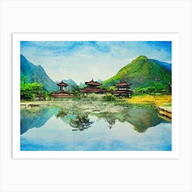 Pagoda Reflections Art Print