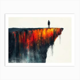 Man Standing On A Cliff 7 Art Print