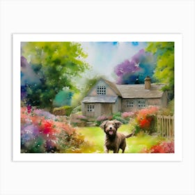 Dog In The Garden Art Print