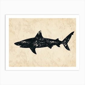 Bigeye Thresher Shark Grey Silhouette 5 Art Print
