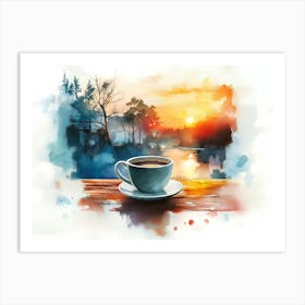 Coffee Cup On The Table Art Print