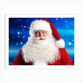 A Traditional Santa Claus Costume With Vivid White Fur Accents Bright Red Coat Velvet Hat And Flu 2 1 Art Print