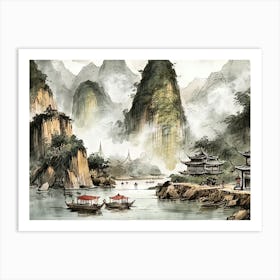 Chinese Landscape Painting 11 Art Print