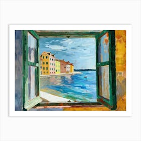 Rovinj From The Window View Painting 4 Art Print