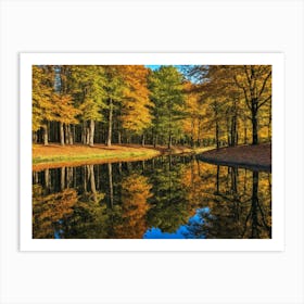 Serene Autumn Reflections 48 Art Print