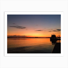 Sunset At The Dock Art Print