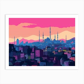 Istanbul Skyline Art Print