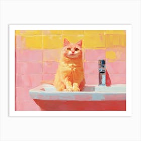 Bathroom Cats 7 Art Print