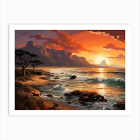 Sunset On The Beach Art Print