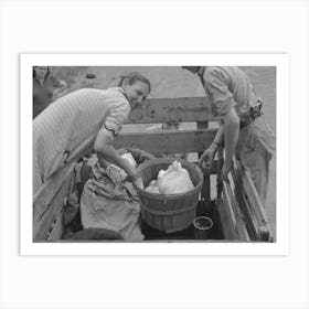 Removing Victuals And Groceries From The Improvised Truck At Campfire Near Henrietta I E Henryetta, Oklahoma Art Print