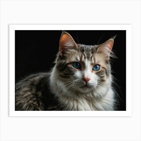 Cat With Blue Eyes 1 Art Print