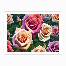 Colorful Roses 2 Art Print