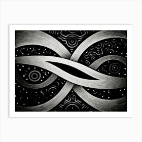 Infinity Abstract Black And White 7 Art Print