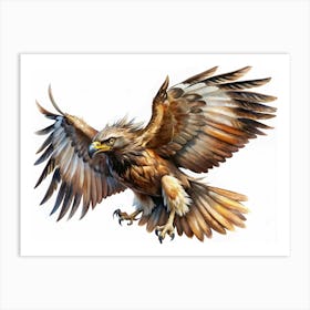 Brown Eagle With Spread Wings Art Print