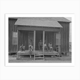 Family Of Fsa (Farm Security Administration) Client Farmer Sharecropper On Porch Of Old Home Art Print