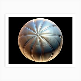 Silver Metallic Sphere With Pattern Art Print