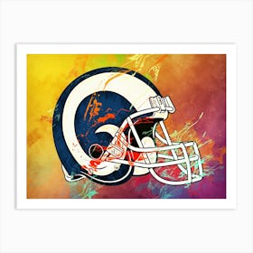 Los Angeles Rams Helmet Abstract Art Print