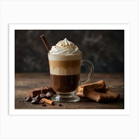 Coffee With Whipped Cream And Chocolate Art Print