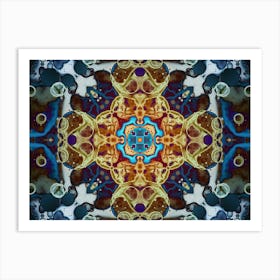 Blue Abstract Fractal Art Print