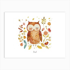 Little Floral Owl 3 Poster Art Print